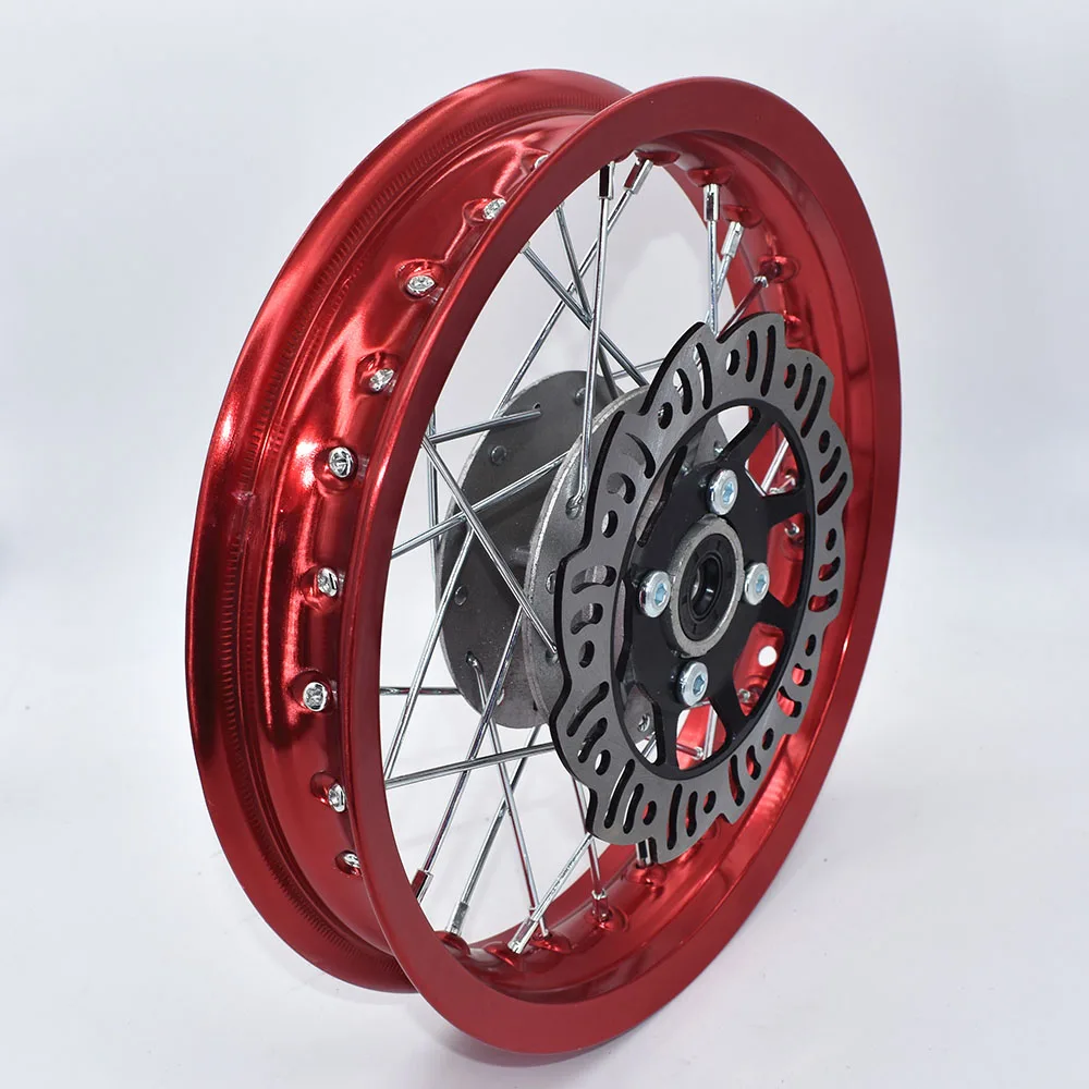 1.85 -12inch Front aluminum A Style Disc Plate Wheel Rims Hub with brake disc For CRF50 APOLLO 110 Kayo Dirt Pit Bike