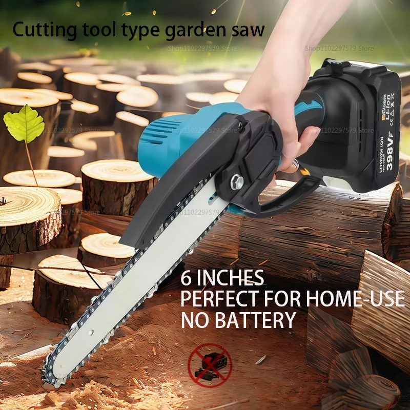 Tool 6-inch Mini Chainsaw Cordless Saw for Tree Trimming Cutting tool type garden saw Saw for Tree Trimming   FOR HOME-U