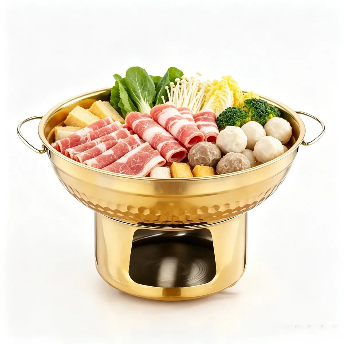 Doppelgriff-Edelstahl-Hotpot für Thai Tom Yum Kung – Schnelles Erhitzen für den Haushalt, ideal für Obst, Lachs, Snacks und Garnelen