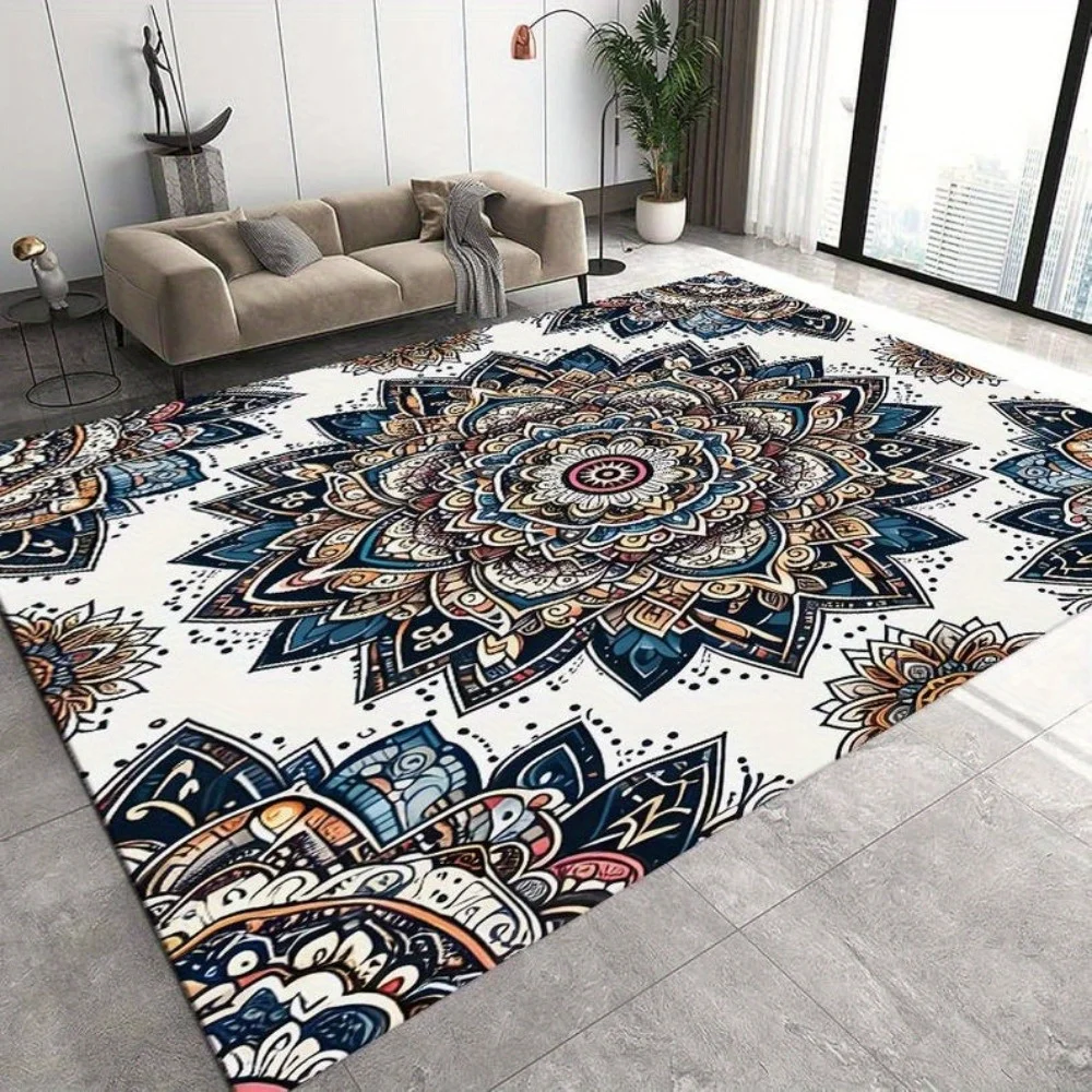 

Persian Living Room Carpet Retro Decoration Large Area Non-slip Rugs Luxury Sofa Home Easy Clean Bedroom Lounge Floor Mat Boho