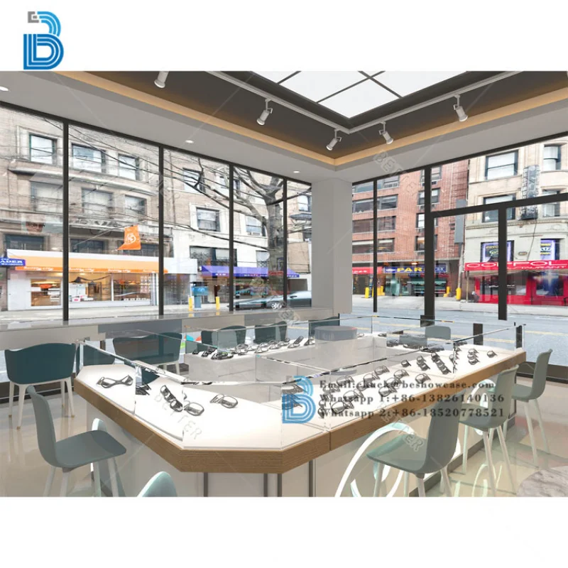 Custom.Optical Shop الأثاث مخصص الزجاج خزائن العرض البصرية النظارات الشمسية عرض الرف عرض العرض البصري