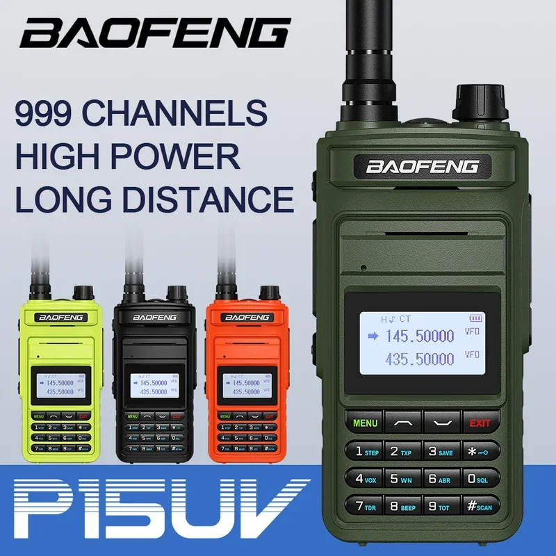 

Baofeng p15uv High Power 5W dual band two way ham radio type C charger 16 km long range HF transceiver walkie talkie New version