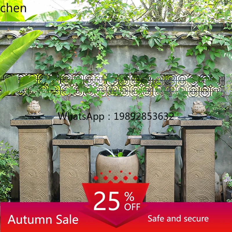 

flowing water ornament outdoor large fish pond circulating water landscaping lucky water feature fountain fish tank
