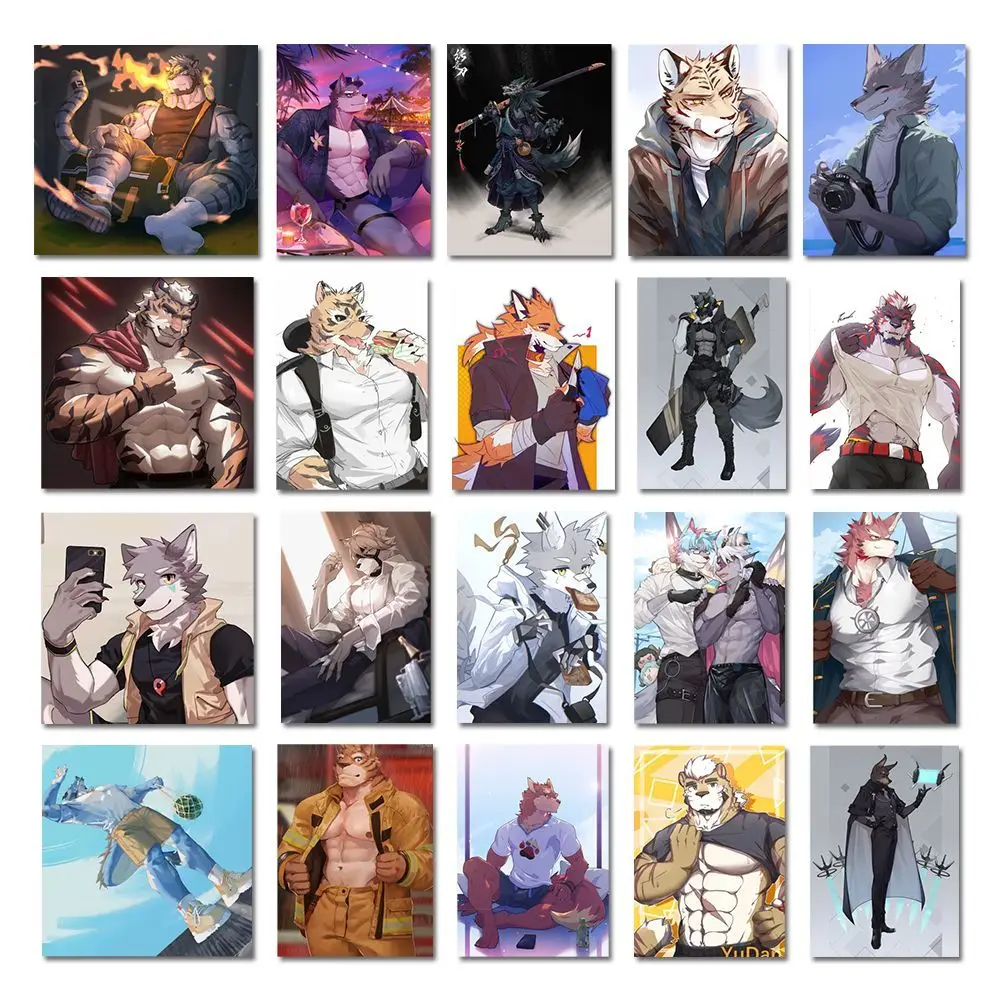 48 sheets/set  Korean manhwa furry stcikers computer, phone case decorative sticker waterproof