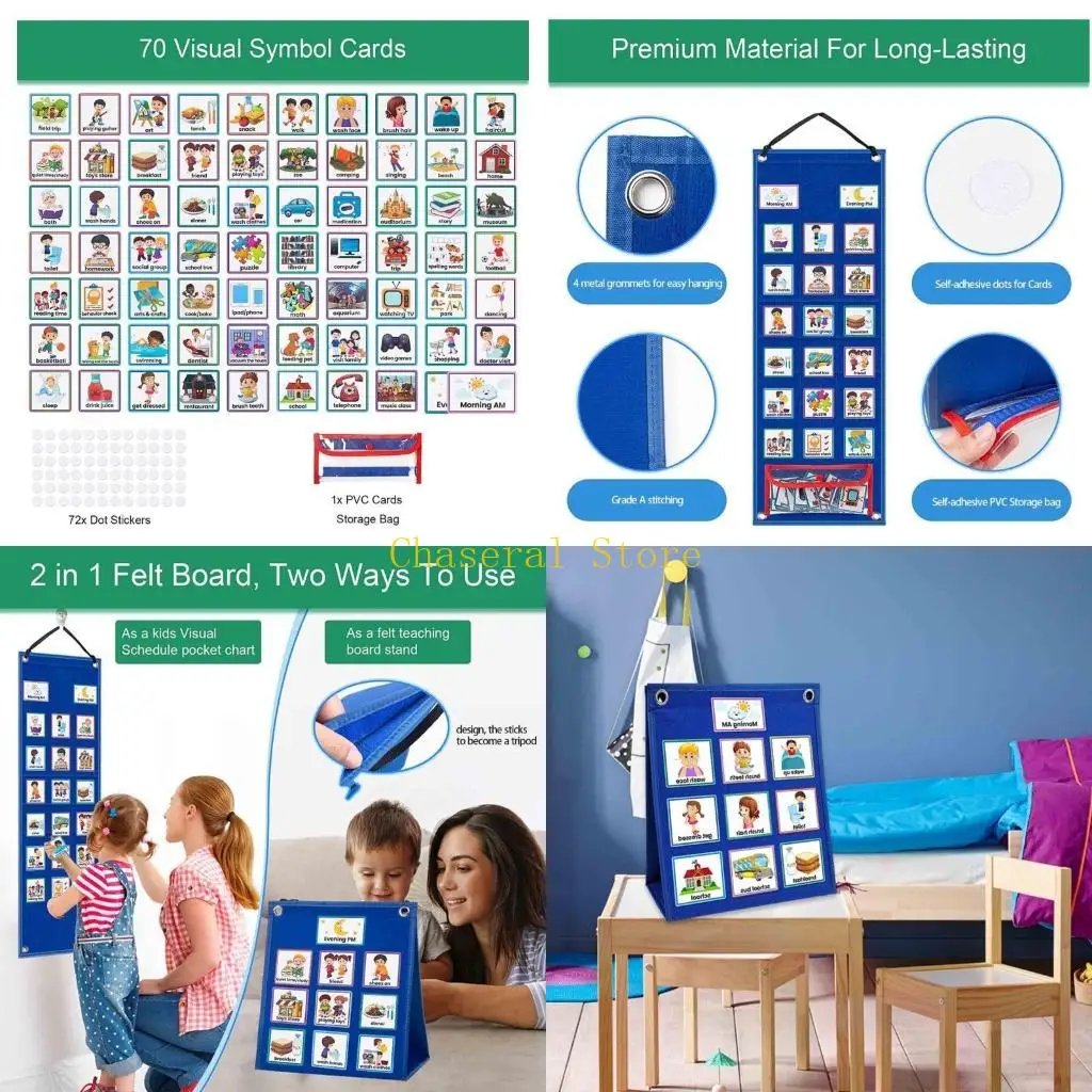 E7CE Daily Visual Schedule for Kids Chore Chart Week Schedule for Children Toddlers Boys Girls Routine Cards for Classroom