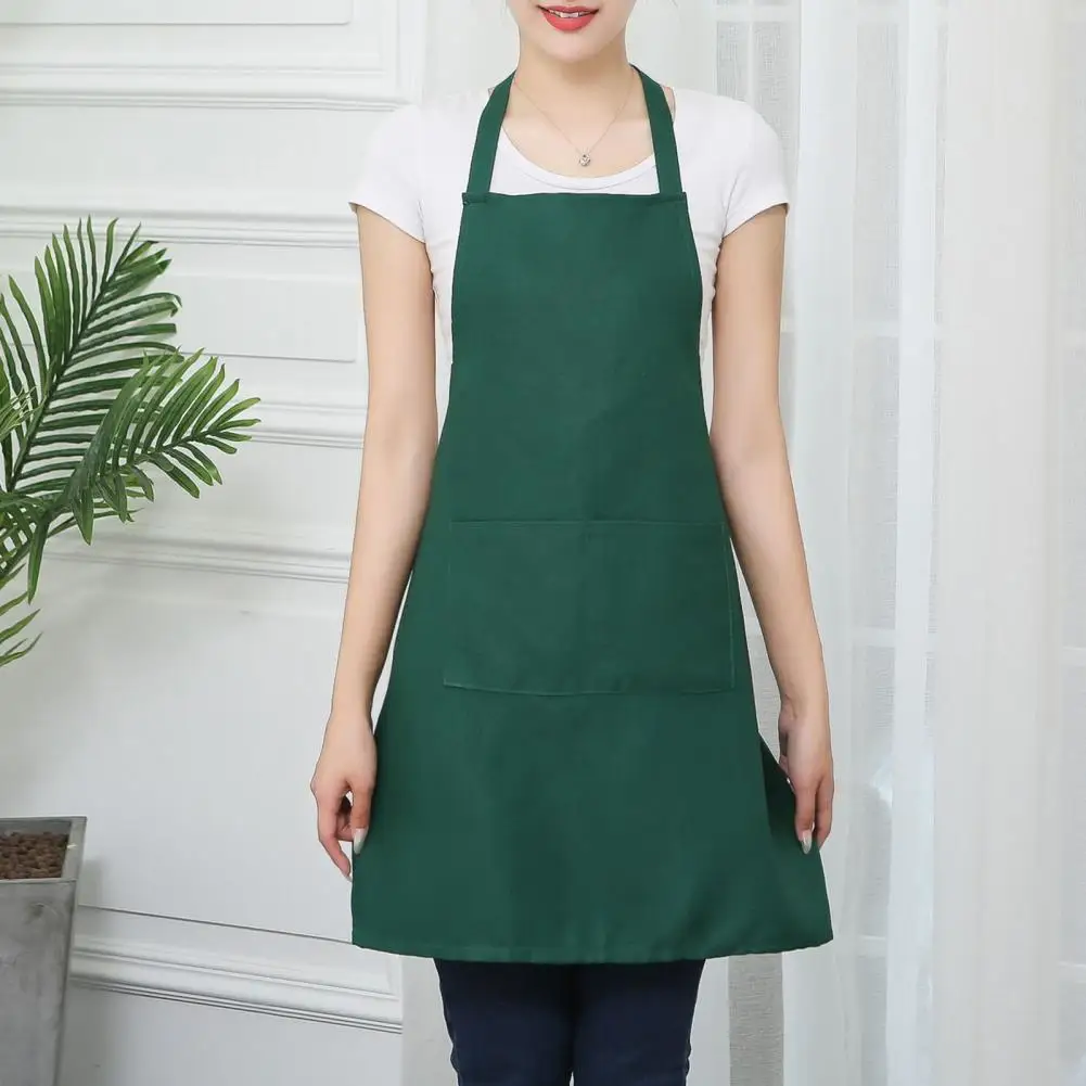 Adjustable Bib Apron With Pockets Oil-proof Kitchen Apron Home Restaurant Chef Apron Women Men Cooking Aprons Adult Work Clothes