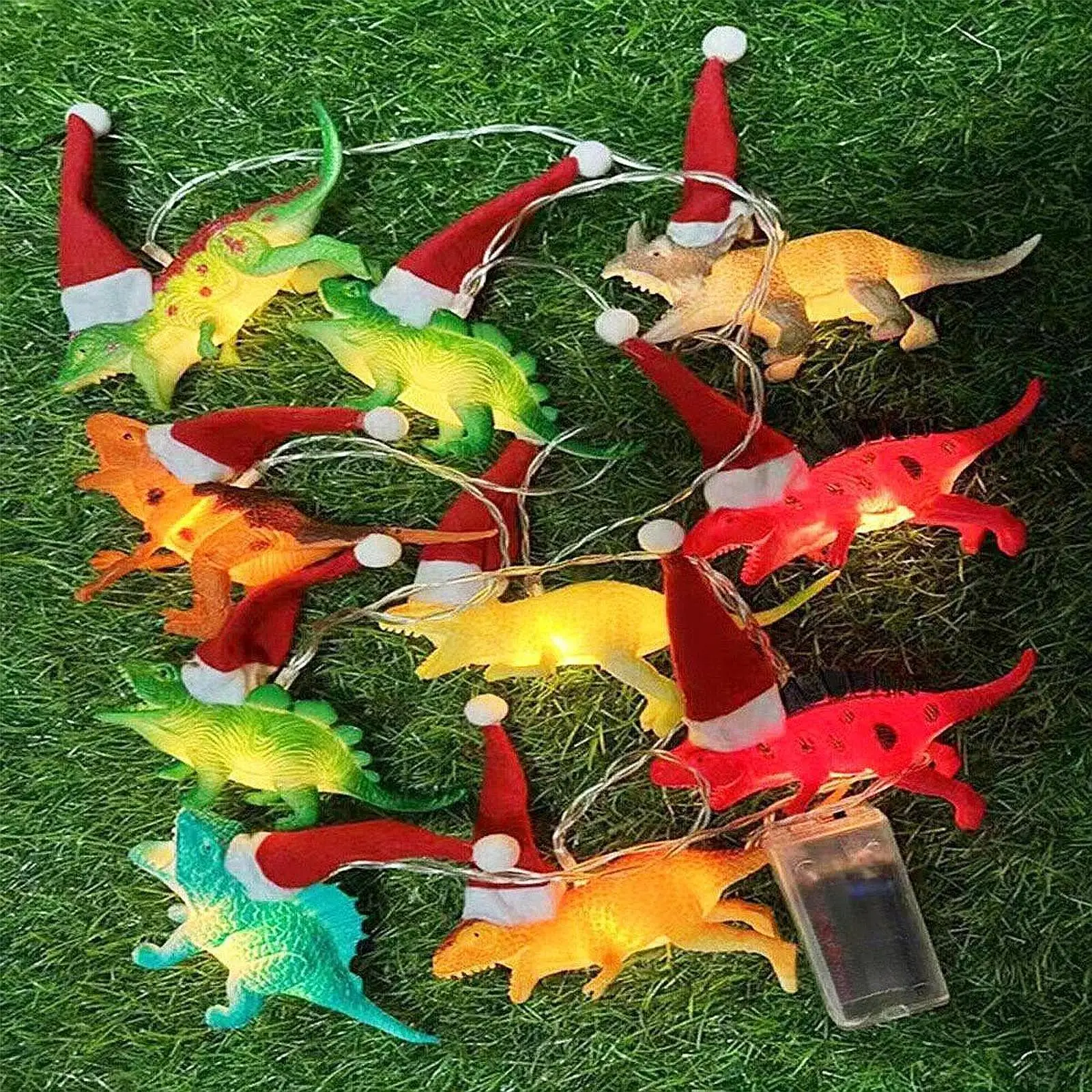 LED Dinosaur String Lights Bright 10 LEDs for Christmas Tree Decor Bedroom