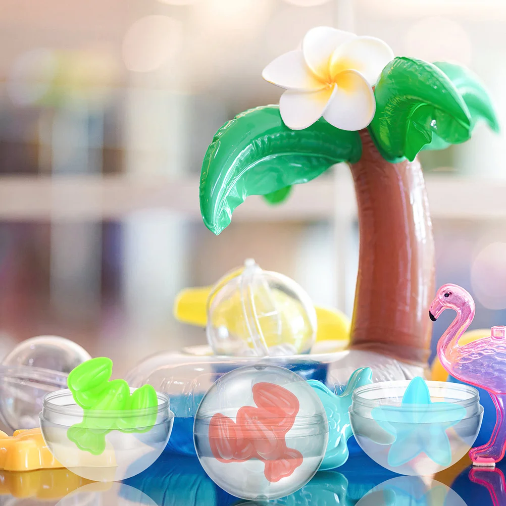 

100Pcs Transparent Clear Refillable Empty Ball Capsules 35Mm for Candy Storage Party Favors Gift Stuffers Vending Machine Clear