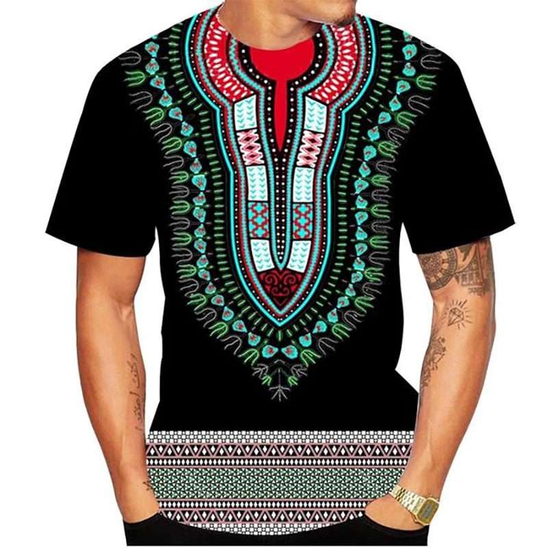 Fashion African Dashiki T Shirt 3D Print Men Women O-neck Short Sleeve T-shirts Oversized Y2K Harajuku Tees Tops Kids Clothing