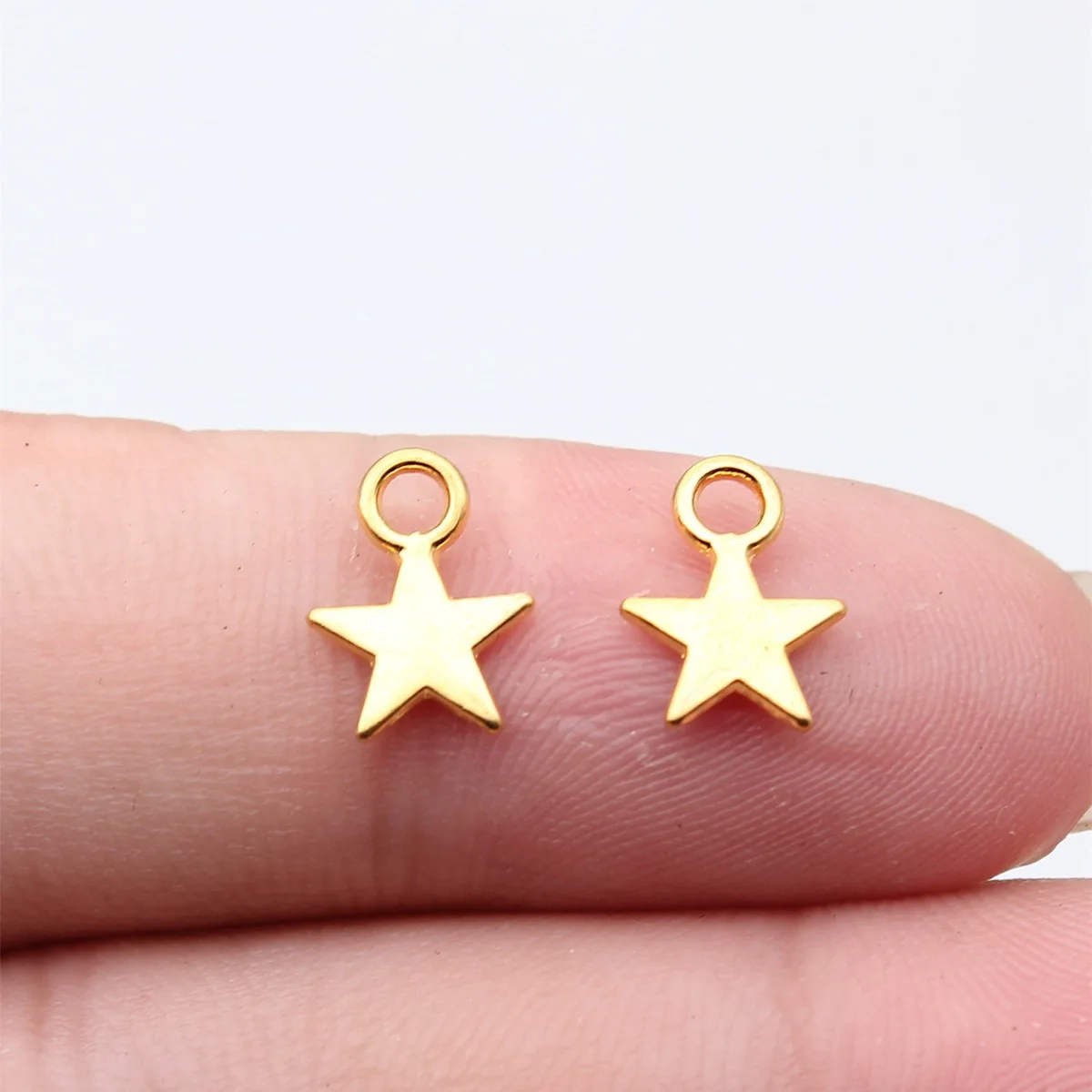 WYSIWYG 40 szt. Zawieszki 11x8mm w kształcie gwiazdek do tworzenia biżuterii, elementy do biżuterii DIY, 4 kolory, zawieszki ze stopu. — zdjęcie 7