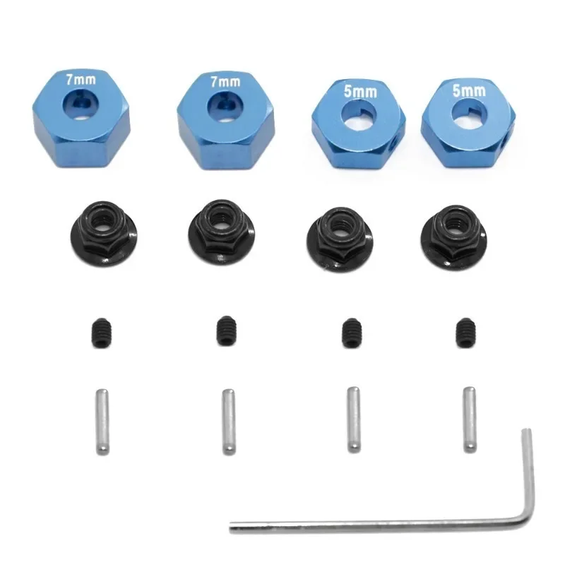Perni per mozzi ruota esagonali in metallo e dadi di bloccaggio flangiati M4 Set per Trxs Slash 2WD 1/10 Parti di aggiornamento Sostituisci 1654 3654