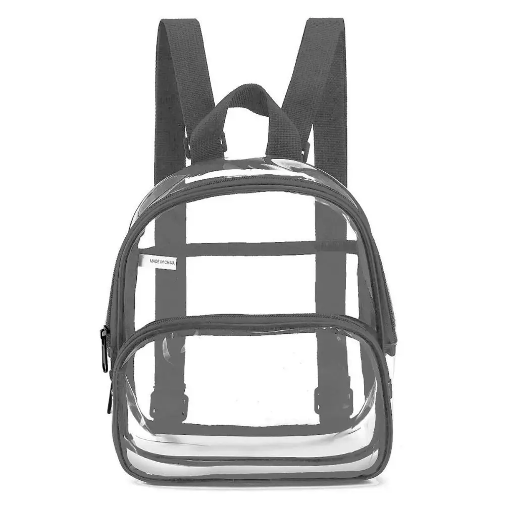 

Waterproof Transparent Backpack Large Capacity Zipper Students School Bag Korean Style Adjustable Shoulder Strap