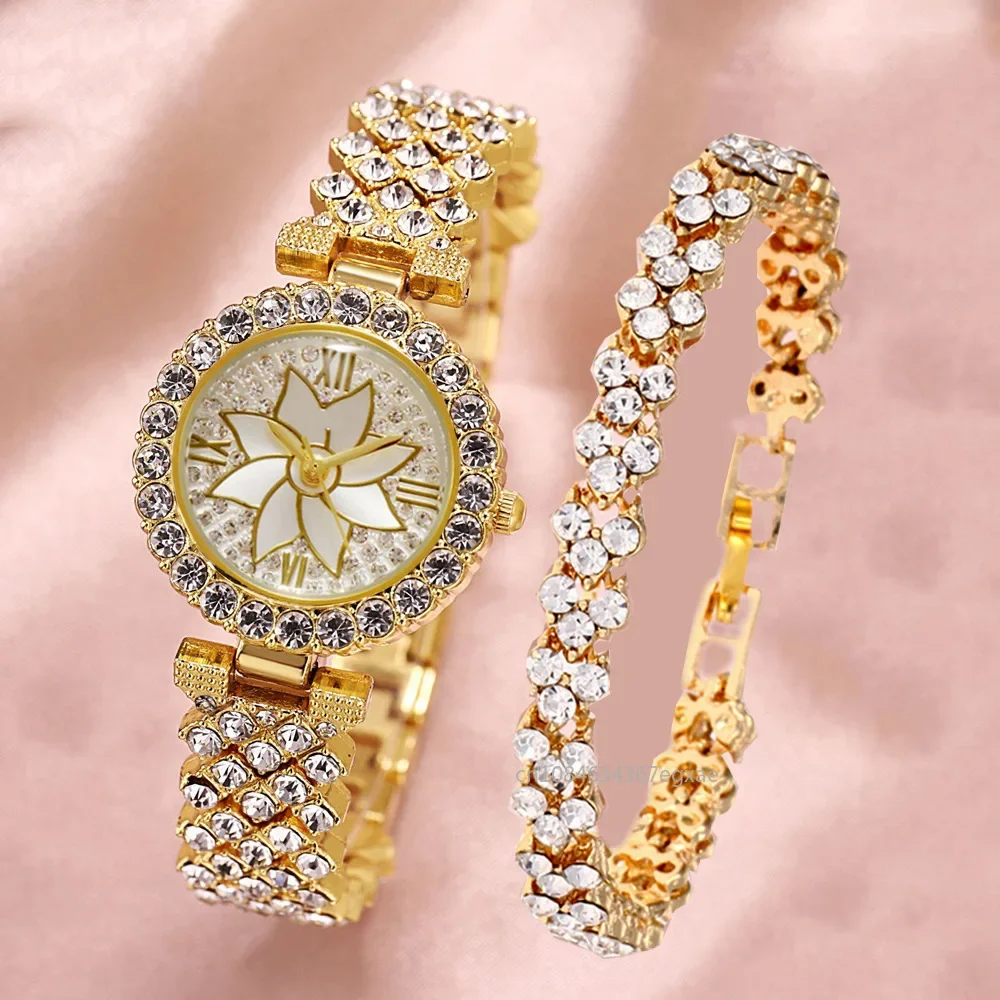 2024 Luxury Watches Women Diamond Rhinestone Fashion Elegant Wristwatch Quartz Watch Ladies Clock For Girl Relogio Feminino