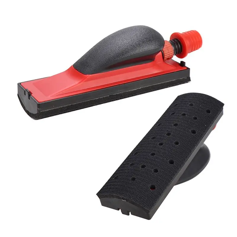 70X198mm Vacuum Sanding Block 5Pcs Set Vacuuming Sanding Disc Holder Sandpaper 4Pc Backing Polishing Pad Durable Easy Install-X6