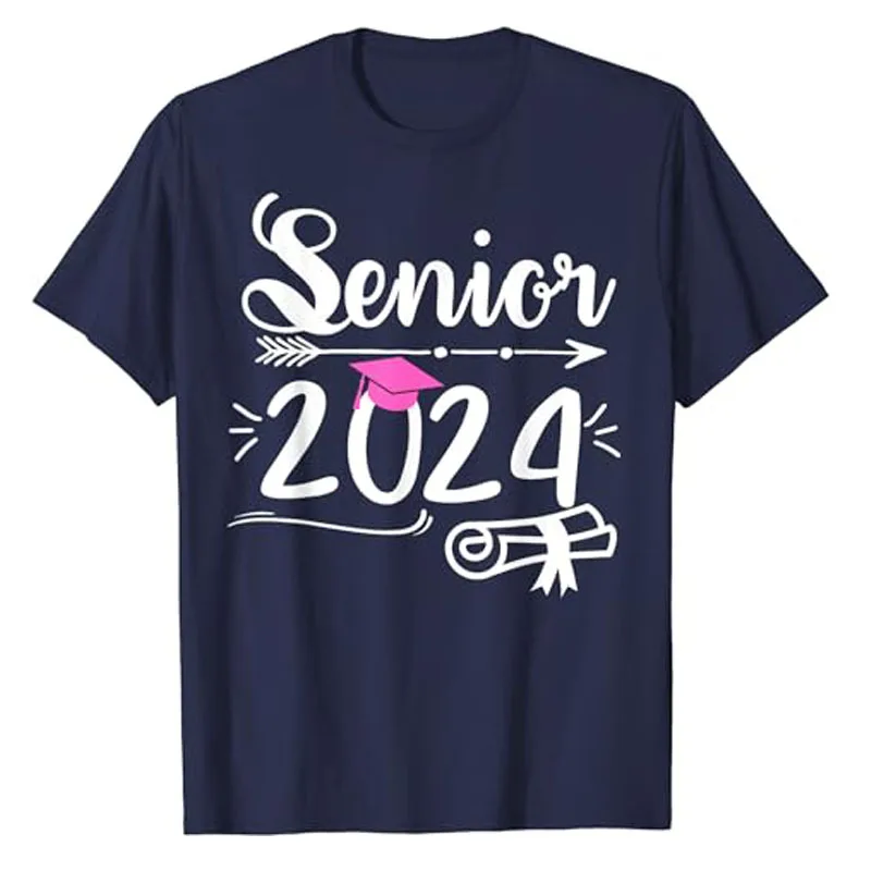 Camiseta de graduación o primer día de la escuela, camisa con letras estampadas, refranes, regalos para graduados, Top de vuelta a la escuela, clase 2024, 2024