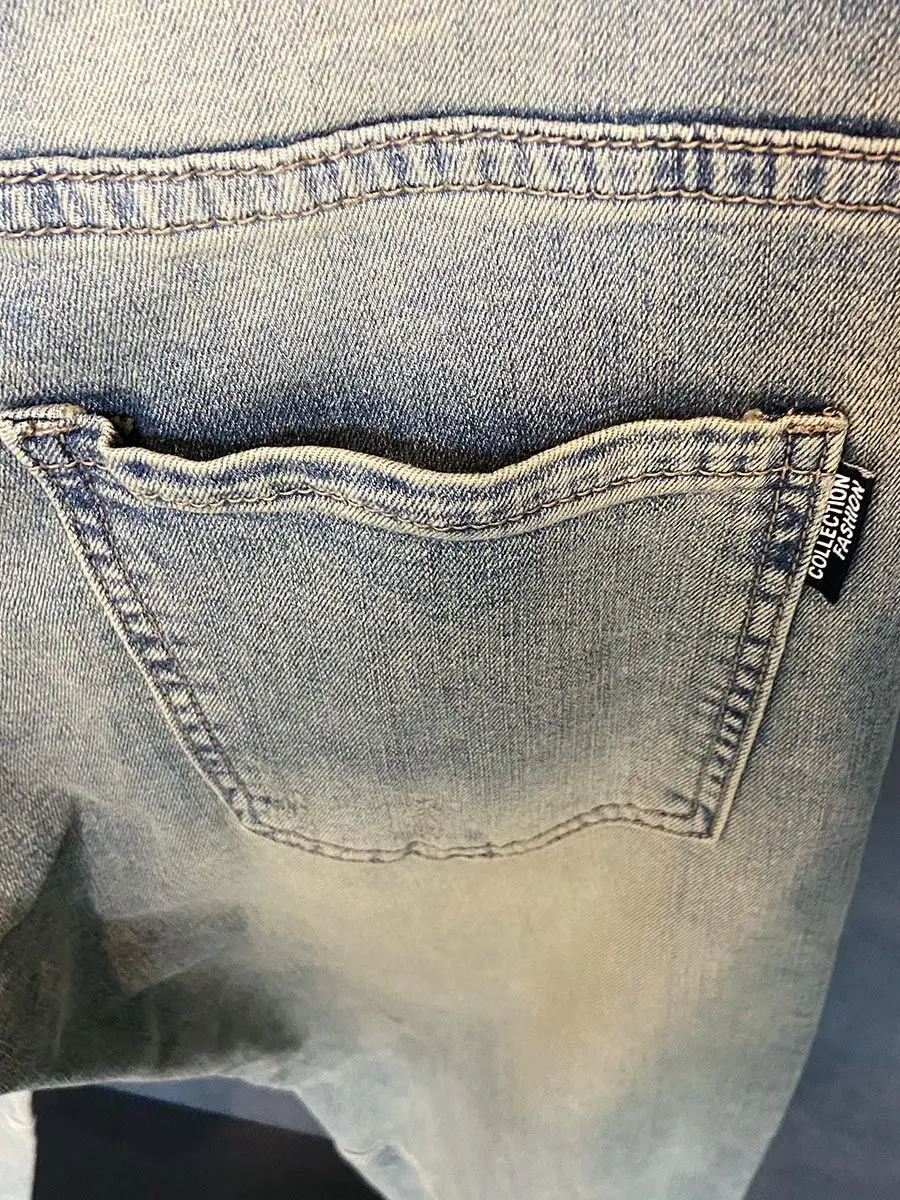 Primavera e verão marca de luxo lavado jeans masculino casual na moda cowboy retro velho versátil solto cone reto harlan calças