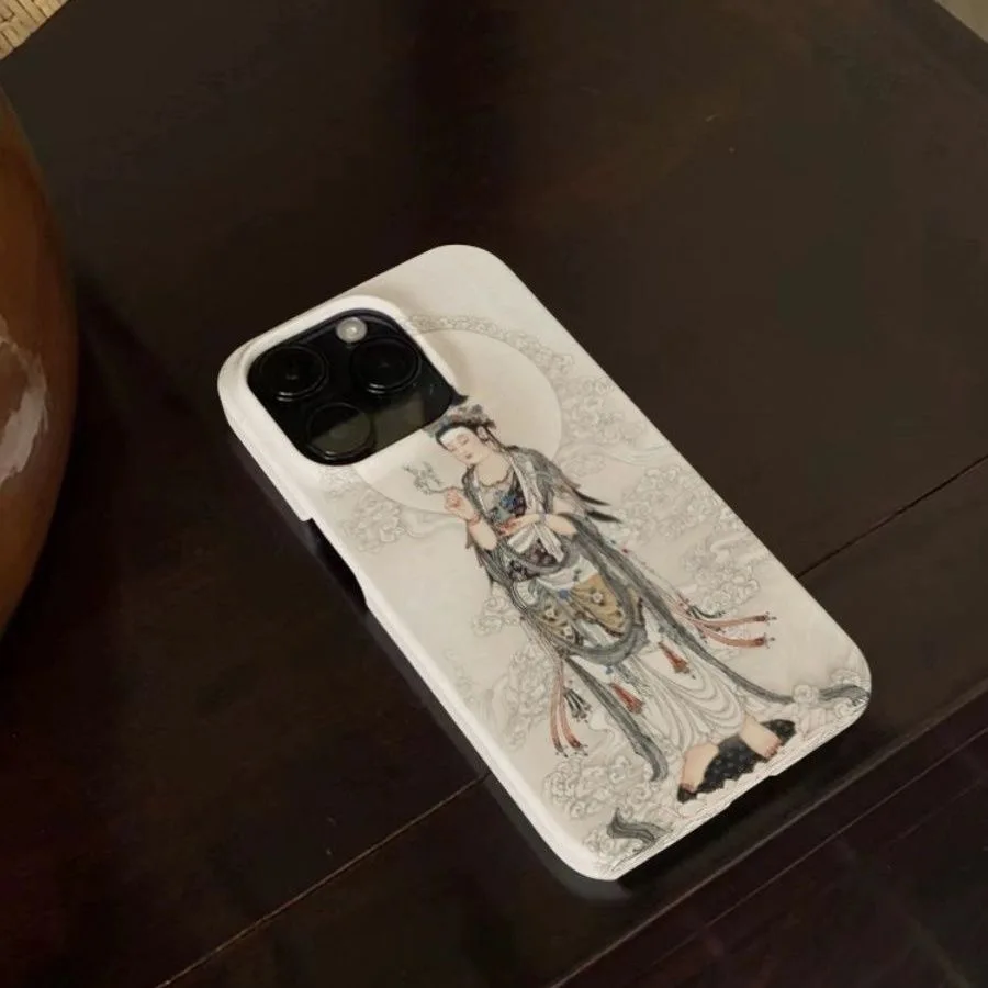 حافظة هاتف بيضاء أنيقة ذات طابع ديني تقليدي قوانيين لهاتف آيفون 16 15 14 11 12 13 Pro Max Plus غطاء خلفي