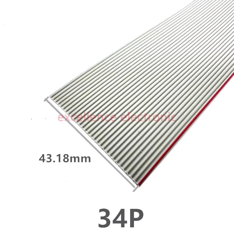 1/2/5/10Meter 6P/8/10/14/16/20/26/30/34/40/50/60 Pin 1.27mm Pitch Gray Flat Ribbon Cable 28 AWG Wire For 2.54mm FC IDC Connector