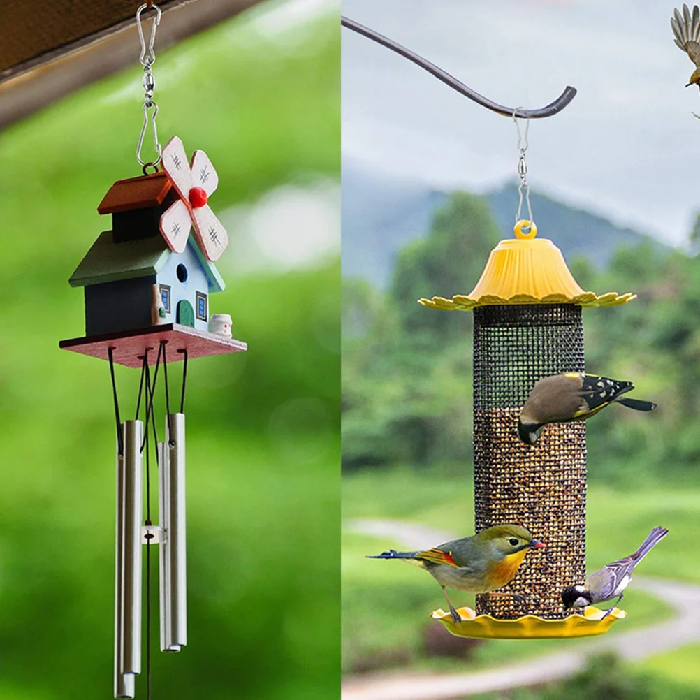 

10Pcs Mini Swivel Hooks 360 Degree Rotatable Strong Metal Clips for Windspinners Bird Feeders Pots Lights Outdoor Garden