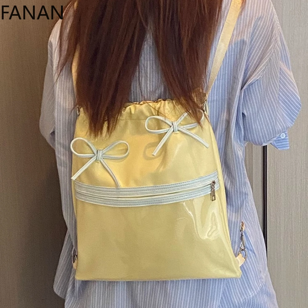 حقيبة ظهر حلوة برباط Kawaii Itabag لحقائب اليد الكبيرة والحقائب المدرسية للفتيات حقيبة كتف على شكل فيونكة JK حقيبة كروسبودي