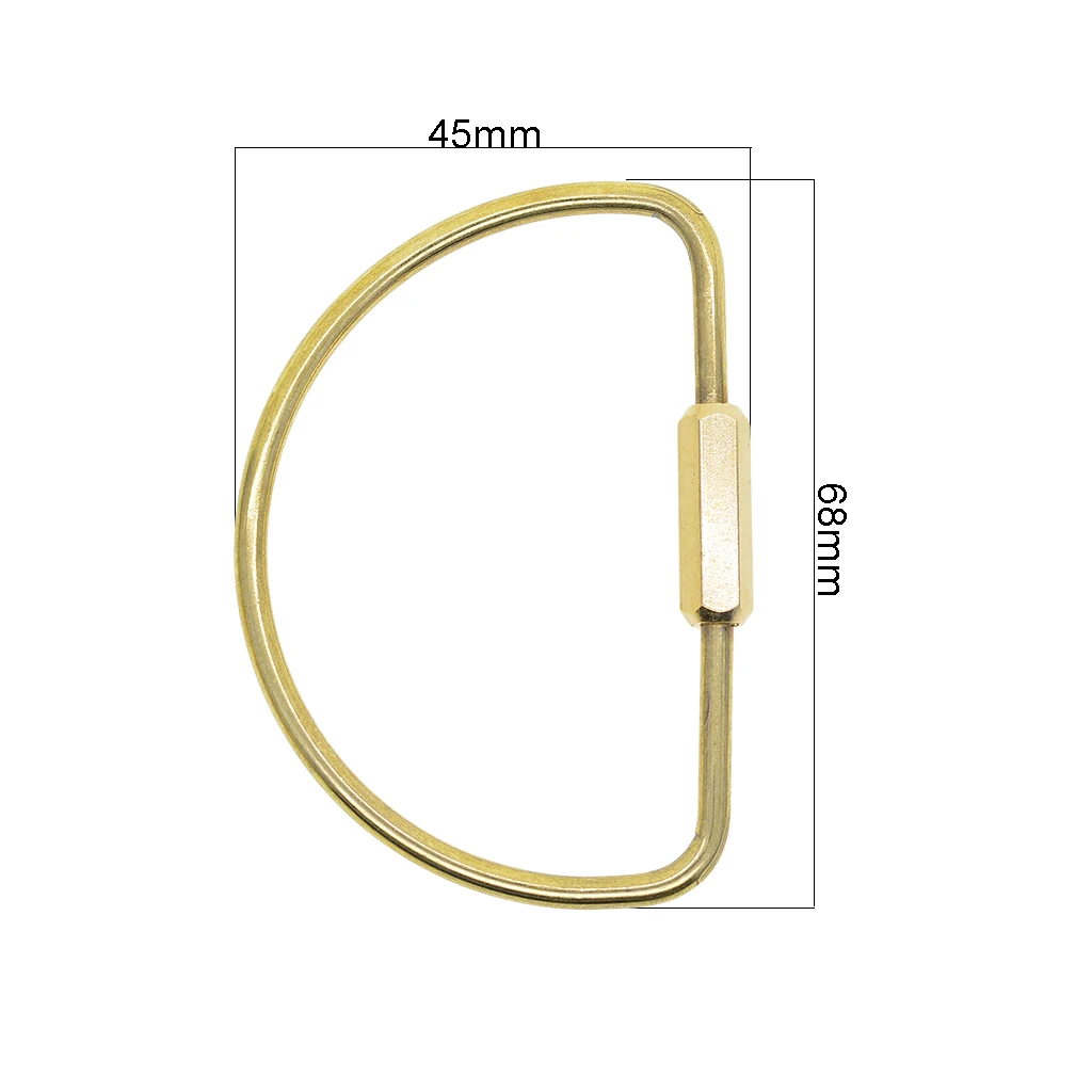 6  pcs 60mm large  solid brass D shapearch semicircle screw lock hook Carabiner Keyring Keychain EDC tool scrap booking biner image 2