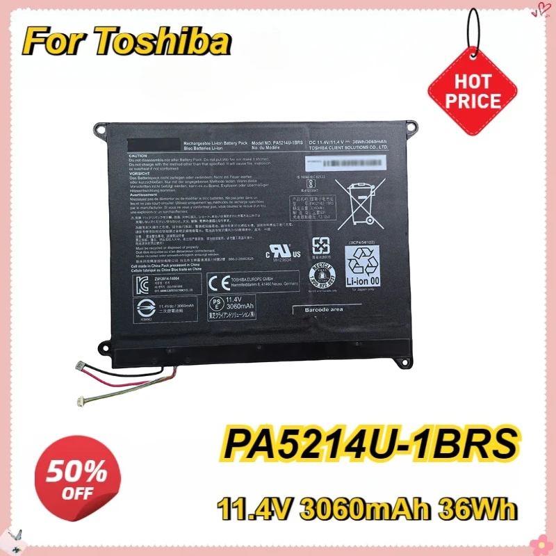PA5214U-1BRS Laptop Battery for Toshiba Portege Z20T-B Z20T-C WT20-B Series Notebook PA5214U 11.4V 3060mAh 36Wh