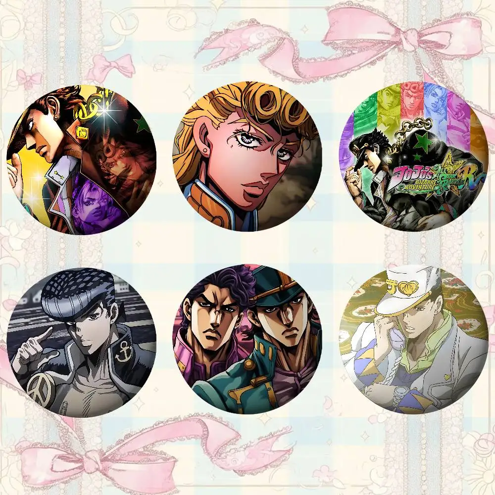 JoJo's Bizarre Adventure Brooches Stylish Ornament Pins Exquisite Round Badge Bag Accessories Jewelry Gifts