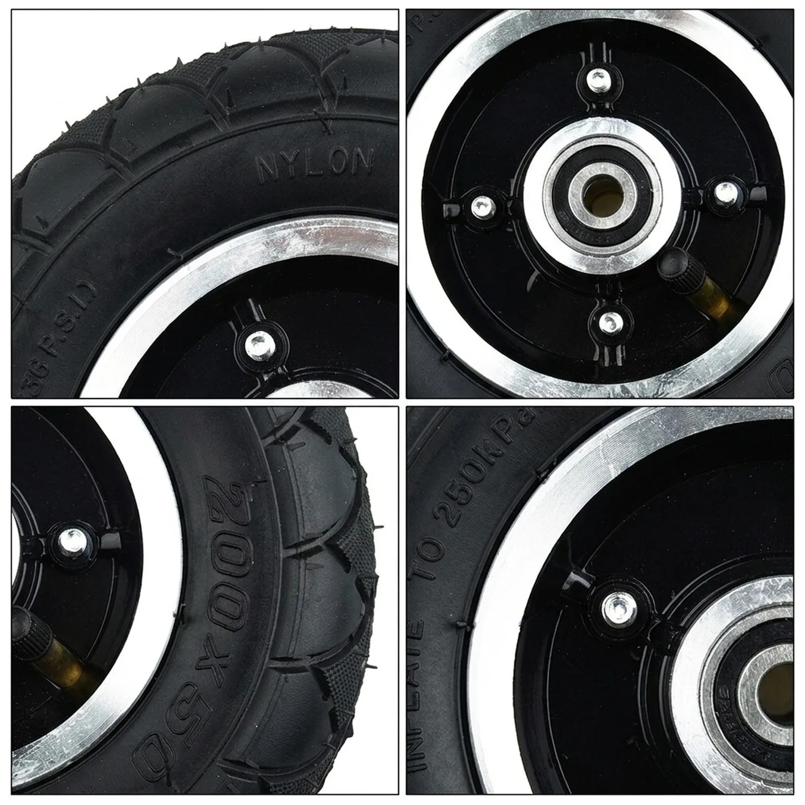 Electric Scooter Tire and Inner Tube Set for 8 Inch Pneumatic Wheel Includes Wheel Hub Bearing  Electric Scooter