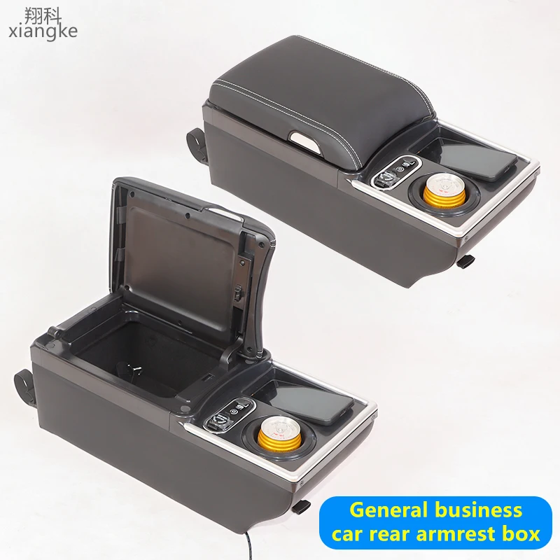 

For Universal Car Rear Armrest Box Wireless Charging Back Seat Armrest Console Box Storage Apartment