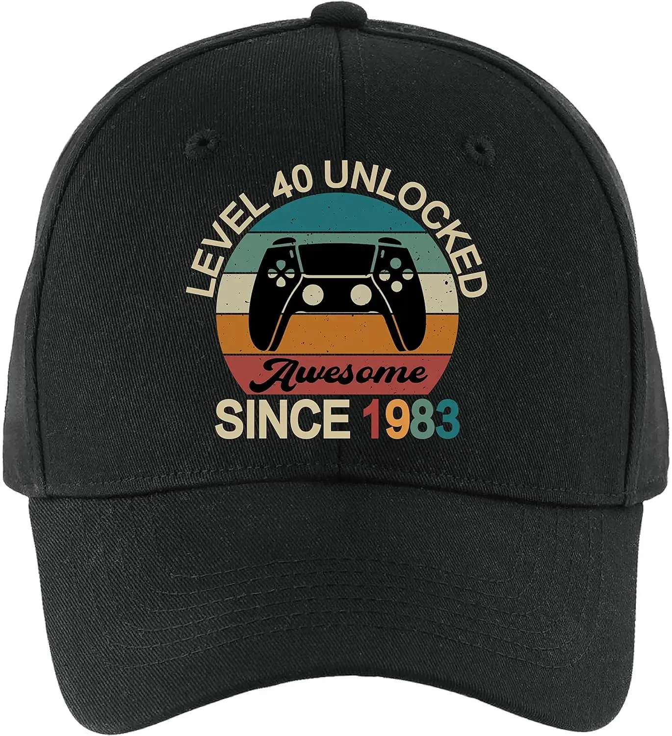 Level 40 Unlocked Awesome Since 1983 Baseball Cap, Vintage Adjustable Cotton Cap, 40th Birthday Gift for Man, Gift for Dad