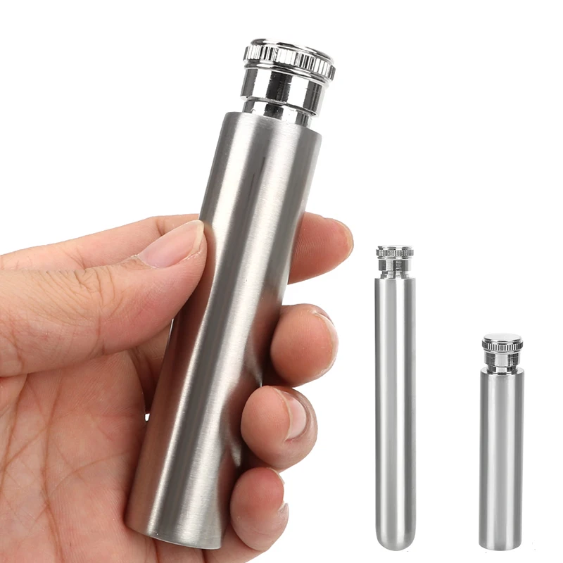 Mini Stainless Steel Hip Flasks for Whisky Hidden Wine Bottle Tubular Pot Alcohol Flask Groomsmen Gifts 1/1.5/5 OZ