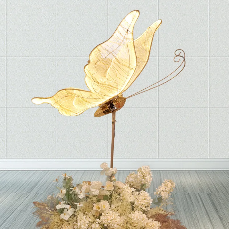 Customized Wedding Events Party Hotel Decoration Supplier Opening And Closing Led Stand Butterfly Decorative Lights