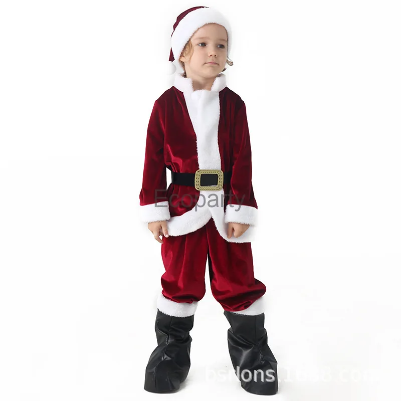 New Children Christmas Santa Cosplay Customes Boy Girls Mrs.Christmas Outfits with Hat Suit New Year Xmas Party Tree Costumes