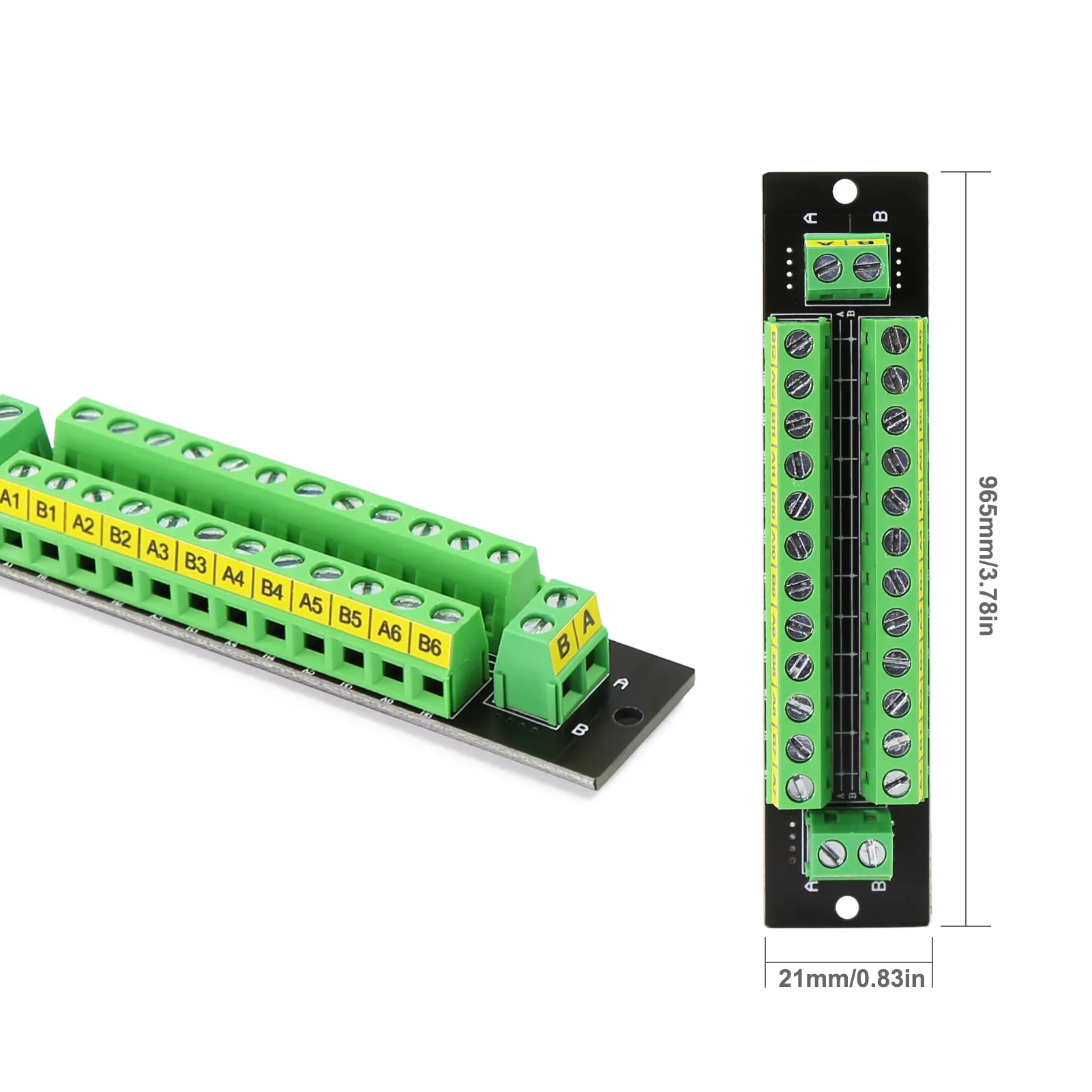 Distribuidor de potencia, módulo de distribución de voltaje CC y CA, 10A, 2 entradas, 12 pares de salidas, PCB014, 2 unidades