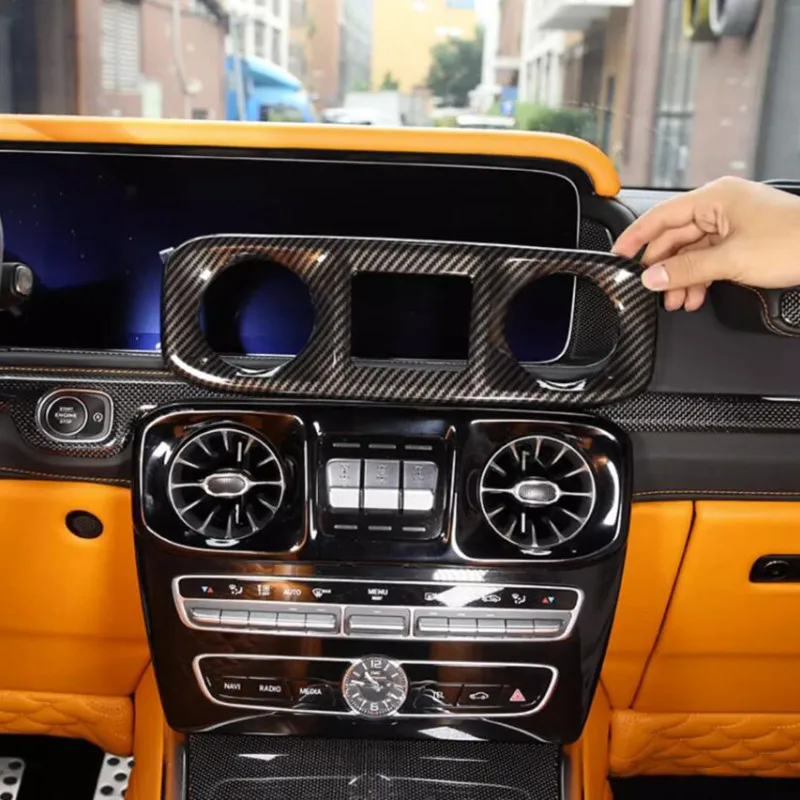 ABS автомобильная центральная консоль, вентиляционное отверстие для кондиционера, рамка, накладка, наклейка, подходит для Mercedes-Benz G Class W463 G500 G63 2019-23