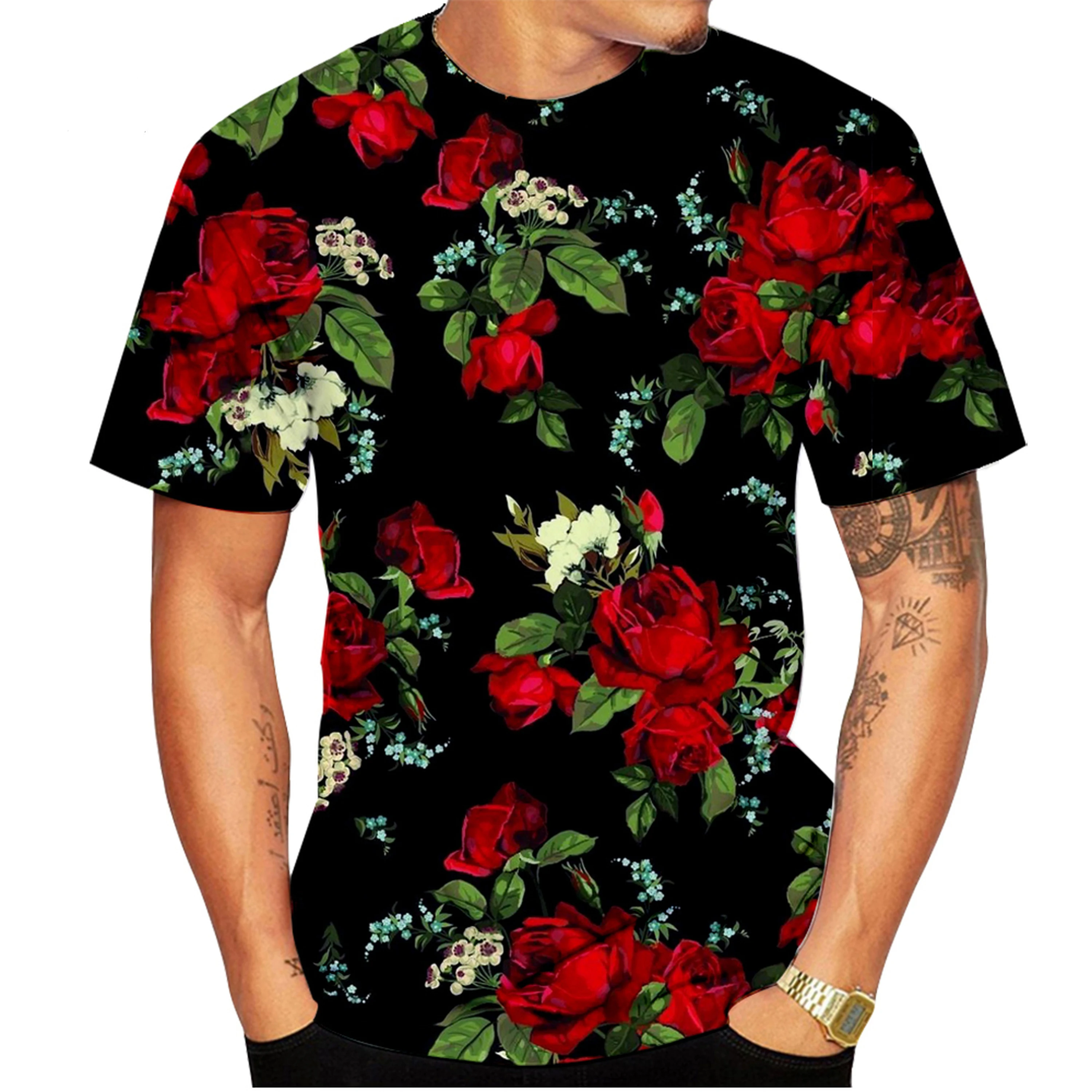 New Fashion Hawaii Flower 3d Printing T-Shirt Men's Women's Summer Casual Short Sleeve T-Shirt