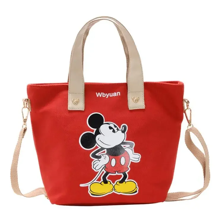 Hot Disney Mickey Mouse Women Bags Fashion Minnie Girl Shopping Bags Large Capacity Personality PU Canvas Bag Best Gifts