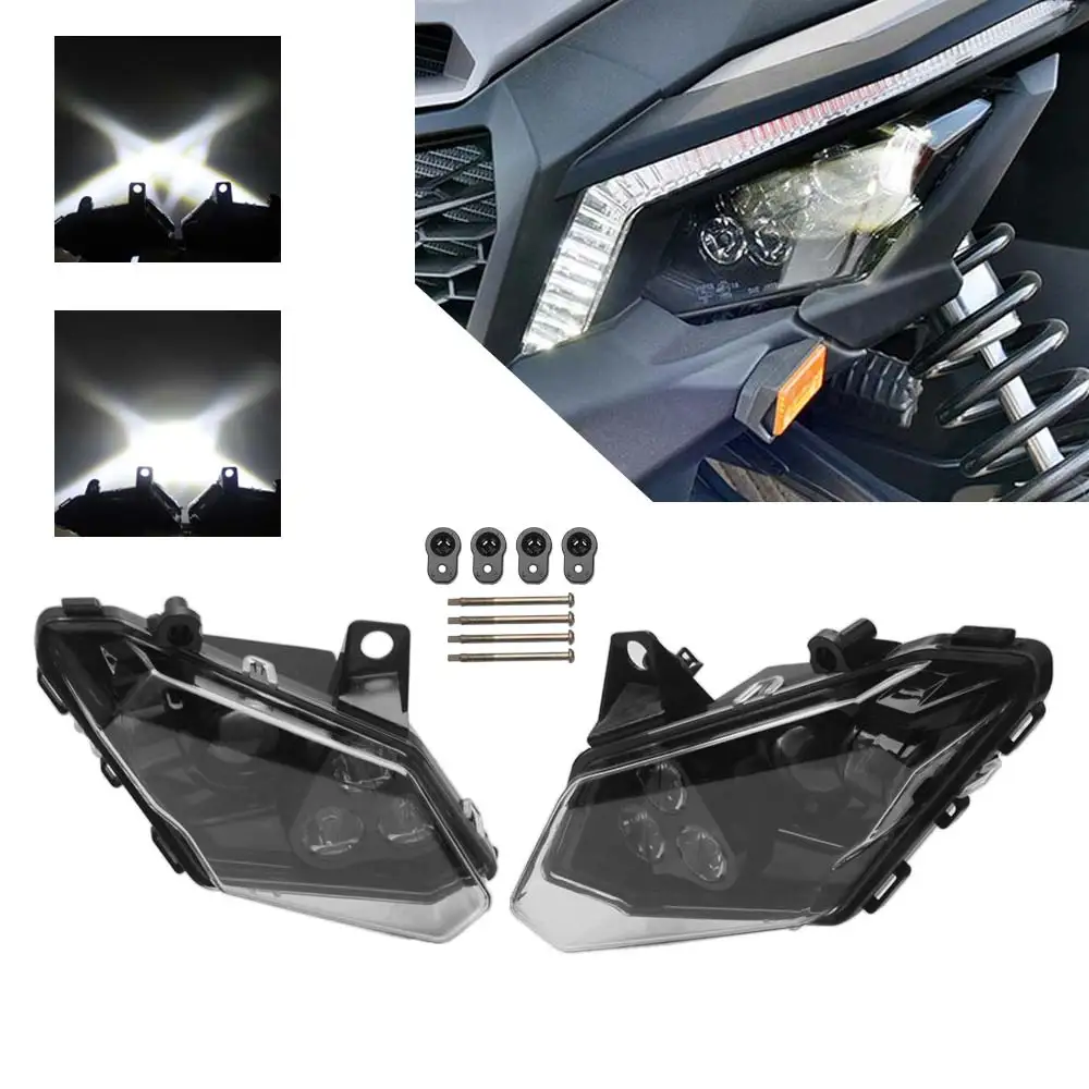 1 Pair LED Headlight UTVAccessories for Can Am Maverick X3 XDS XRS Max Turbo R (2 seat and 4 seat models) 2017-2023
