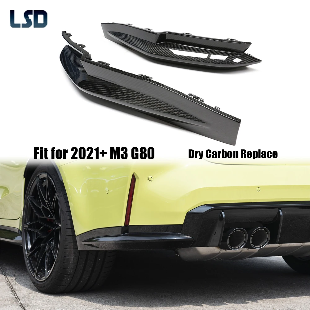 

Для BMW 2021+ M3 G80 Настоящее сухое углеродное волокно OE Стиль Соревнования Задний бампер Комплект кузова Сплиттер Угловые удлинители Шпатлы 2025