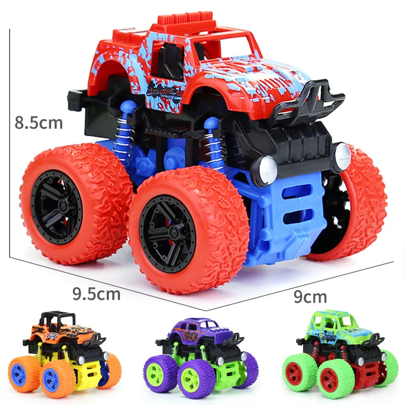 Mini voiture à inertie Monster Truck, véhicule à quatre roues motrices, voiture de cascade résistante aux chocs, jouets à tirer pour garçons et filles, cadeau