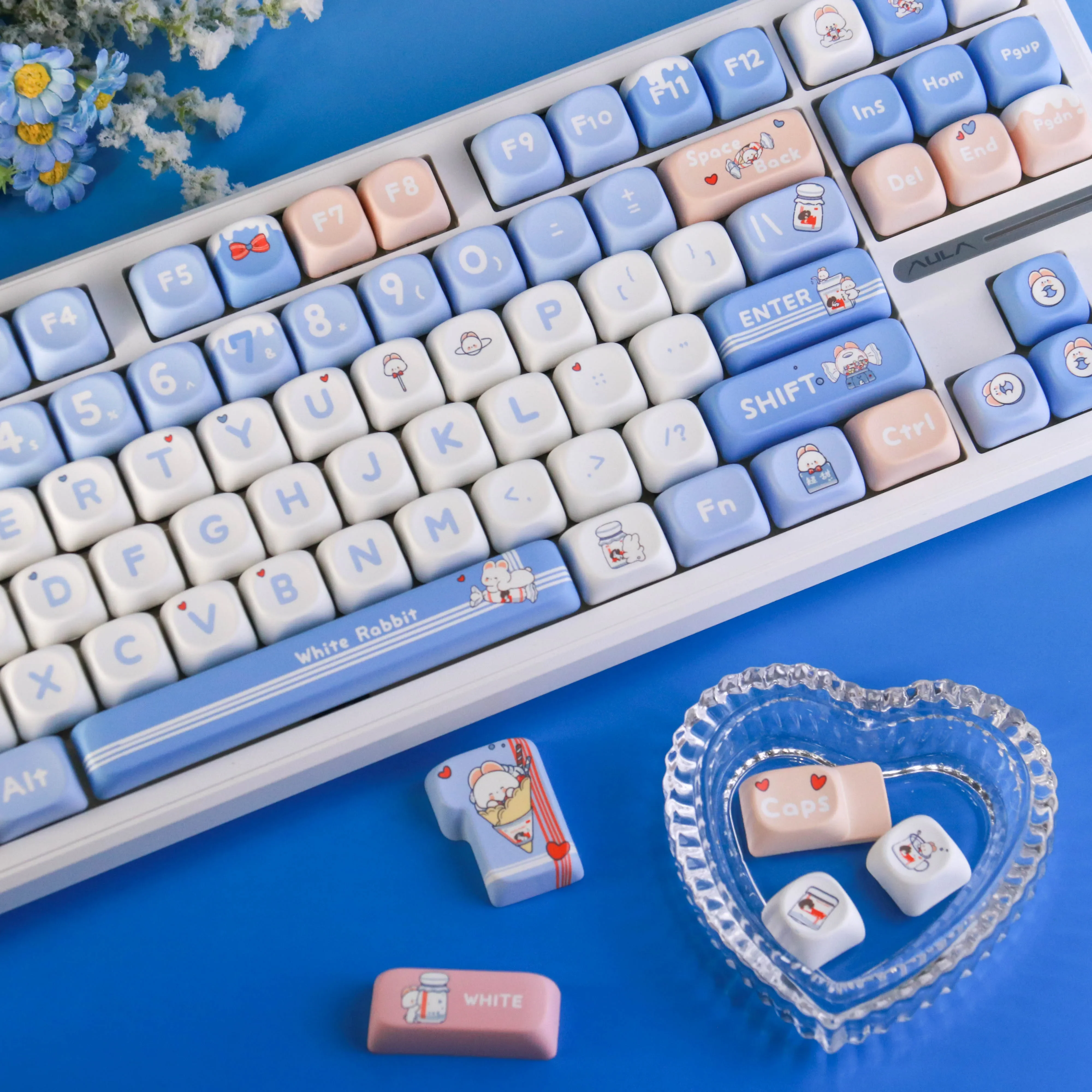 

Toffee Rabbit MOA Highly Mechanical Keyboard Keycap PBT Material Hot Sublimation Smile OEM