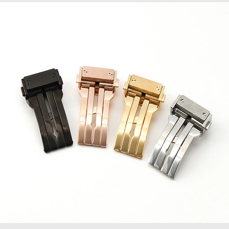 18 มม.20 มม.22 มม.สําหรับ Hublot BIG BANG Classic Fusion Series นาฬิกาความปลอดภัยพับหัวเข็มขัดผีเสื้อ 316 สแตนเลสสตีลปุ่ม