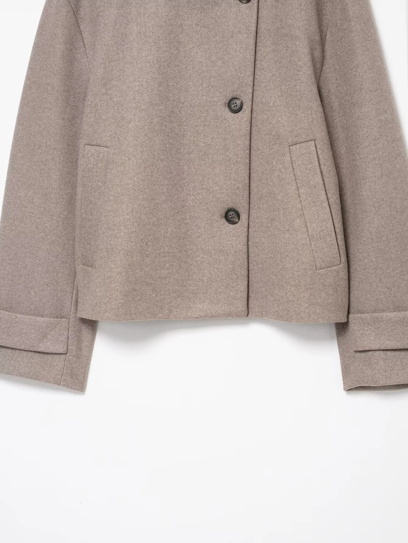 2025 Winter New Women's Casual Fashion Simple Versatile Loose Stand Collar Soft Long Sleeve Wool Short Coat