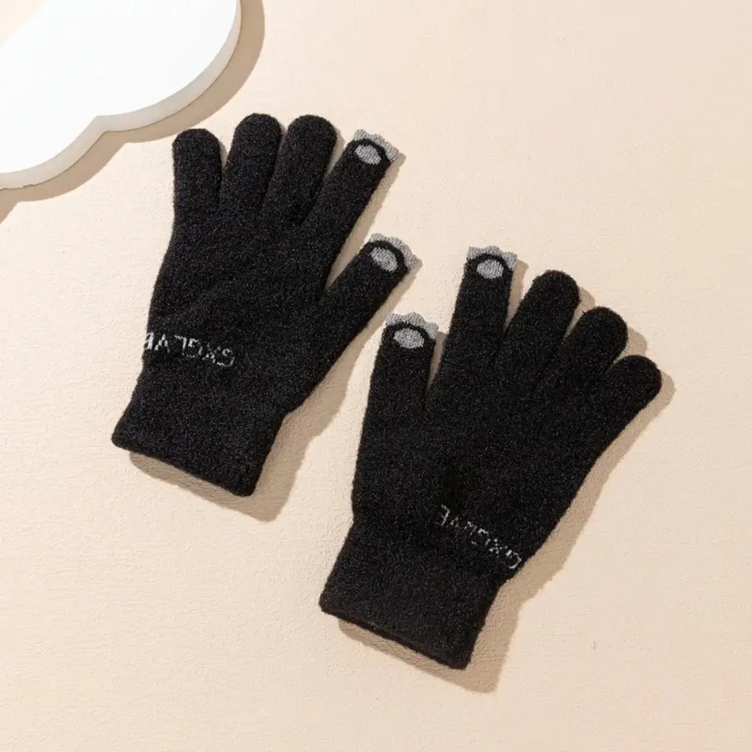 

Women Girls Fleece Touch Screen Knit Gloves for Winter Warmth & Style