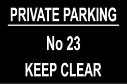 Personalised Private NO Parking Large Sign Black/White Design -Metal Poster Garage, Parking Lot, Home, Outdoor Wall Decoration