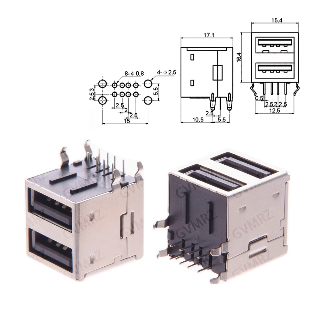5PCS USB 3.0 USB-3.0-AF AM Type Port Male Female Solder Jacks Connector PCB Socket For USB Interface Port 90/180 degrees
