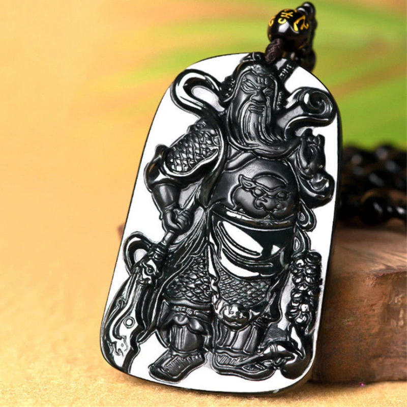 Mo Cui God of Wealth Guan Gong Pendant Black Pendant