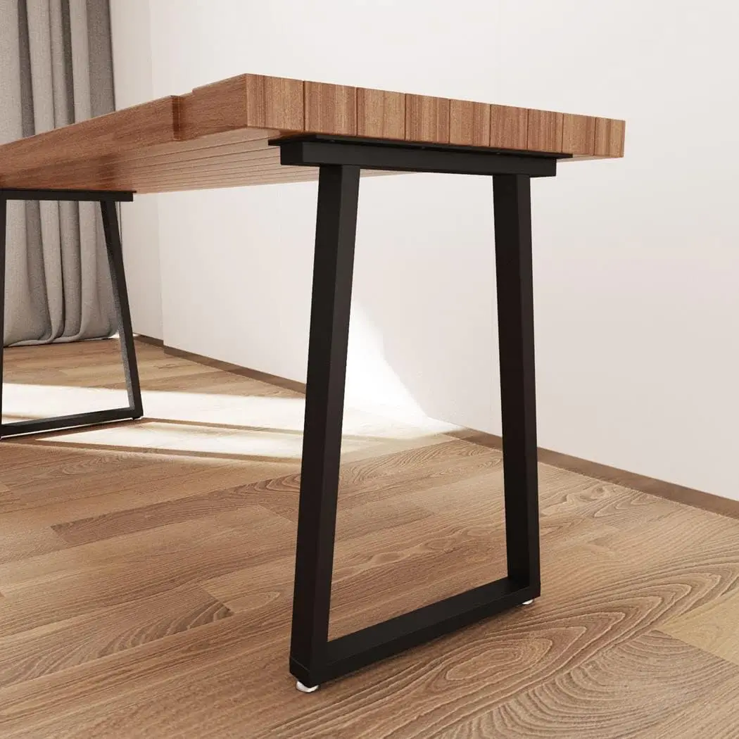 Patas de metal para mesa con forma trapezoidal, patas de mesa de metal de 28 "de alto, patas de escritorio de metal resistentes, patas de mesa industriales, juego de 2, negro