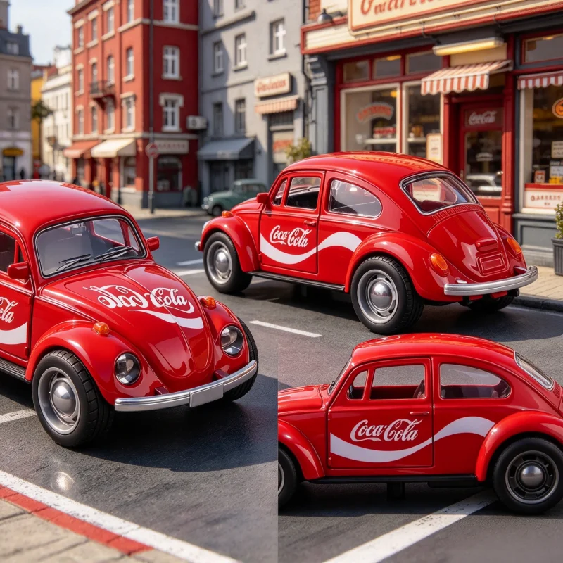 1:38 Vintage Classic Alloy Car Model, Diecast Pull Back Vehicle, Tabletop Display Decor