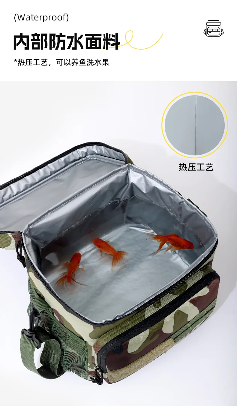 1pc Insulated Backpack Cooler Large Capacity Oxford Cloth Backpack Outdoor Travel Beer Bag Waterproof PEVA Lined Ice Bag